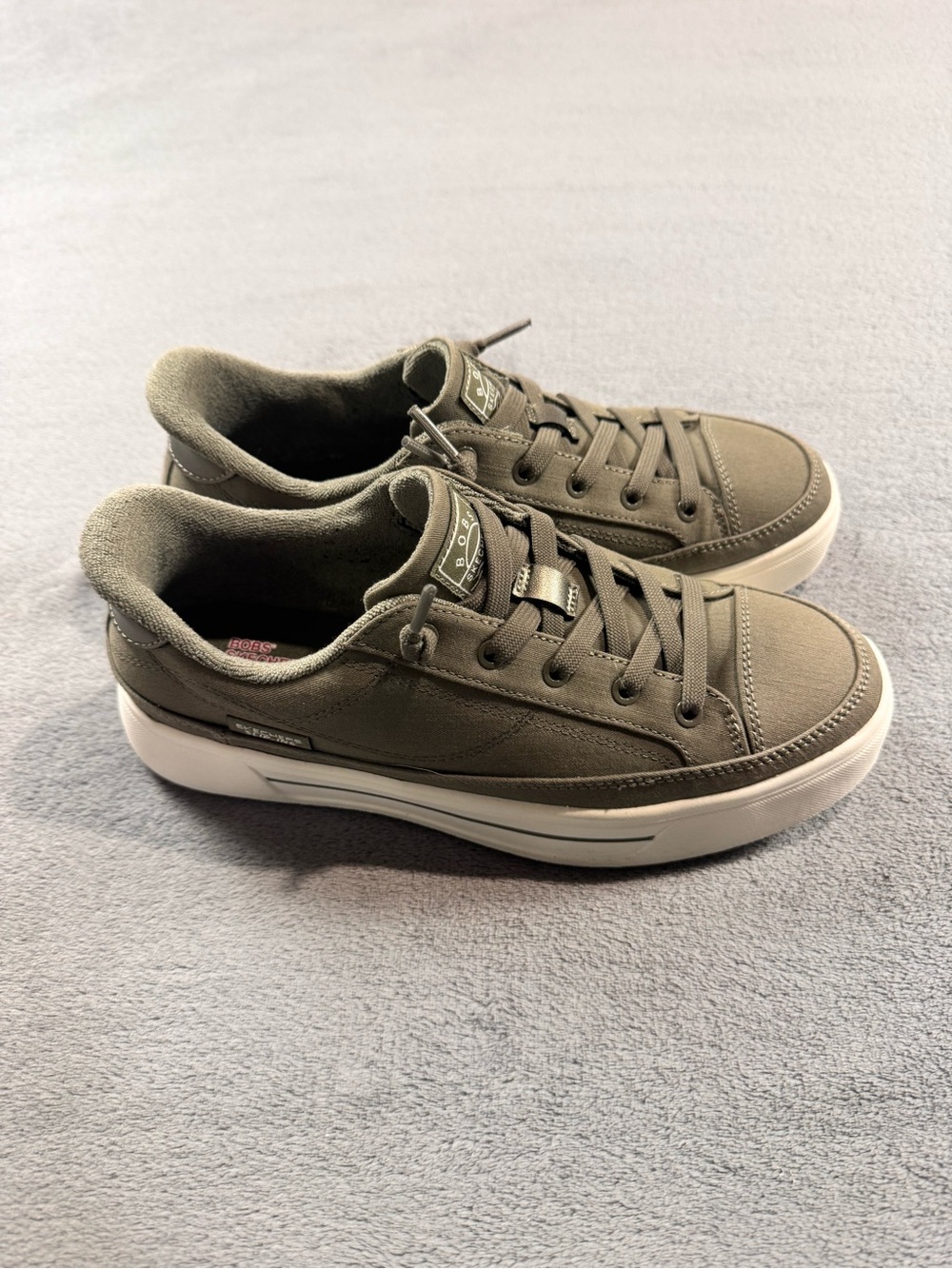 BOBS from SKECHERS Bobs Social Olive Green Slip-Ins Sneakers